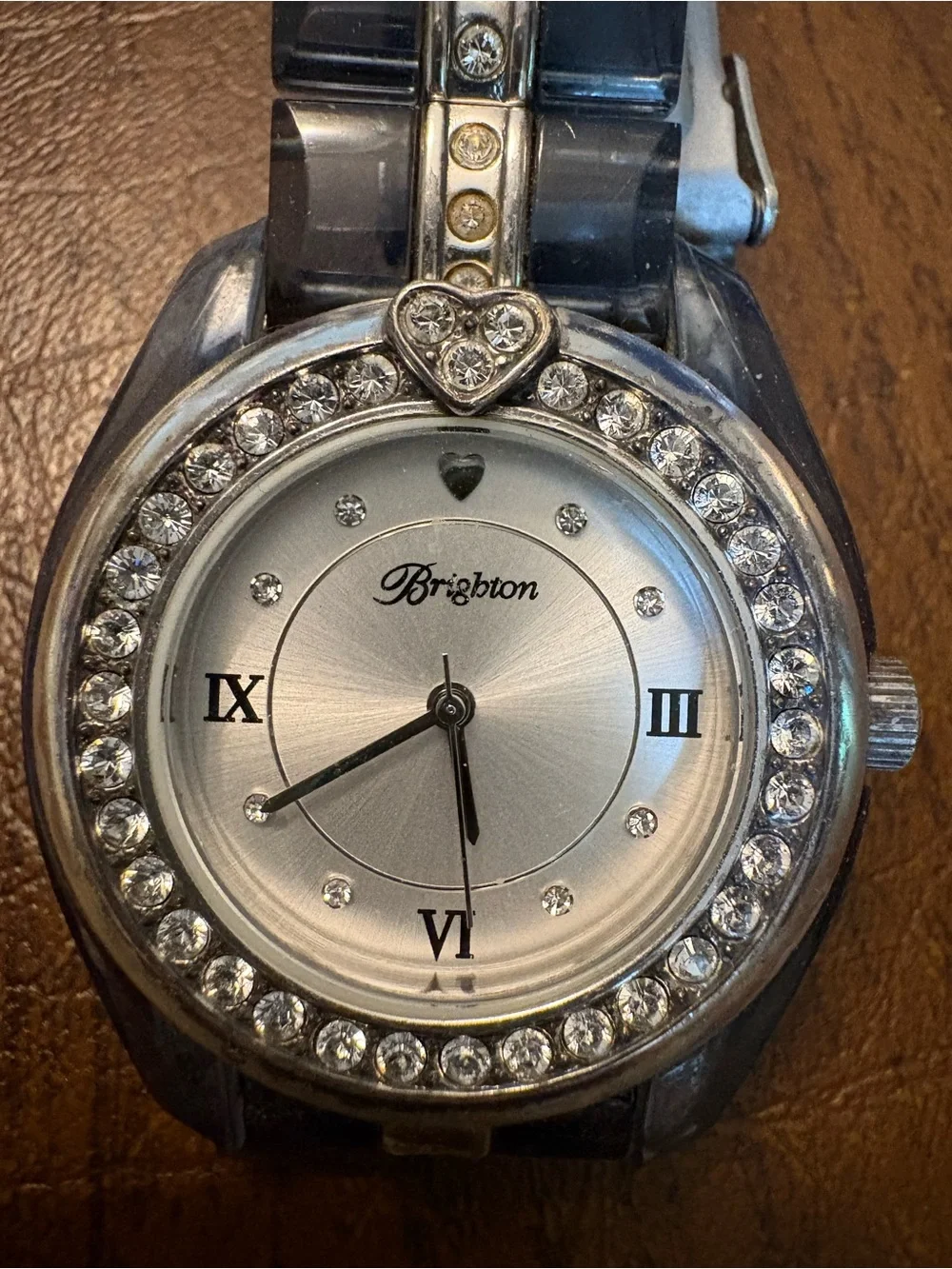 Brighton Silver Crystal Accent Women's Watch. Needs new battery